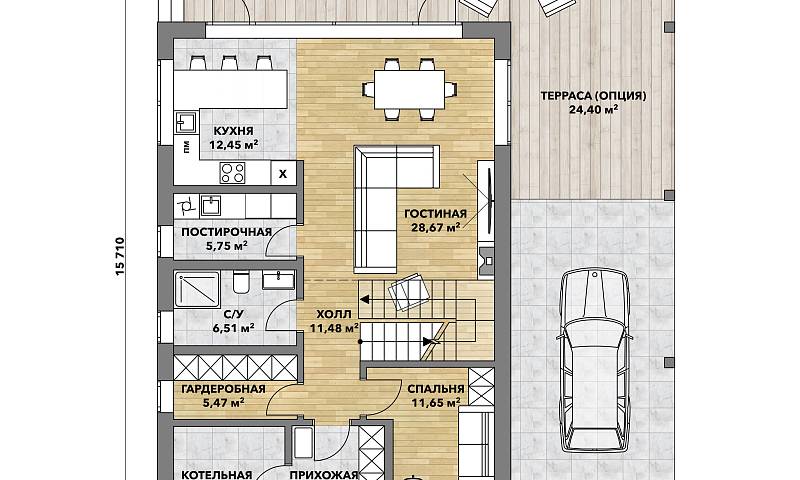 Фасад и планировки серийного проекта КФ-4