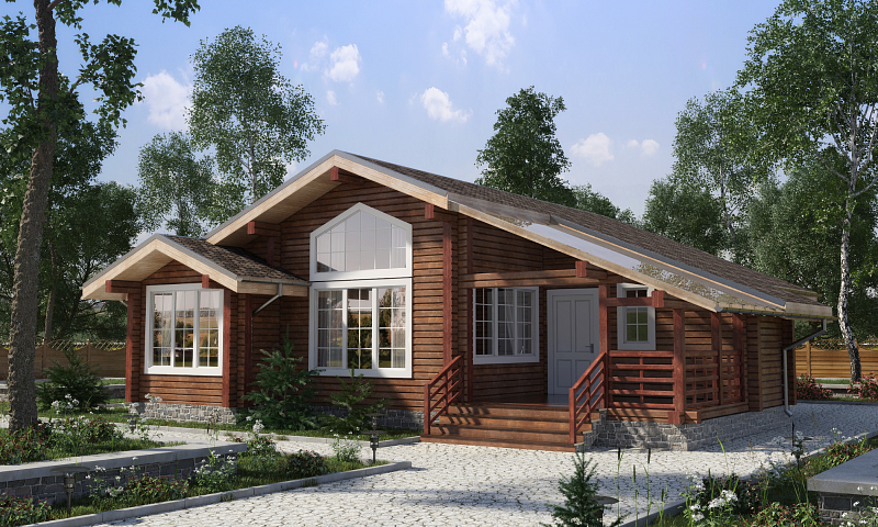 Индивидуальный проект в Верховье, клееный брус, 118 м²