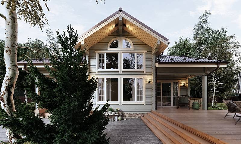 Классические проекты домов из клееного бруса - фото 16